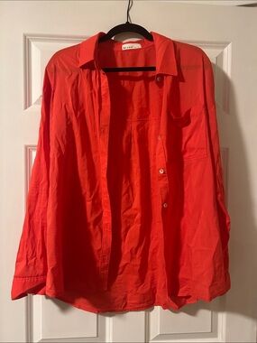 be cool Bright Red Button-Up Shirt